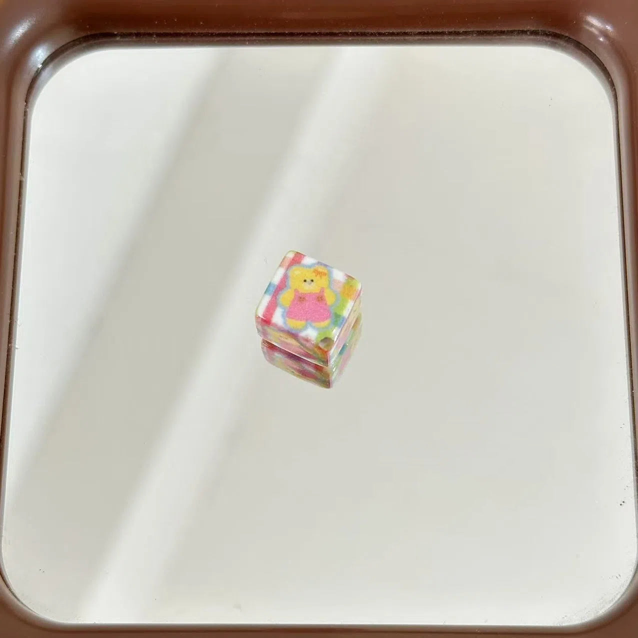 Plaid Animal Acrylic Square Beads 12mm Mixed Colors 10pcs 5