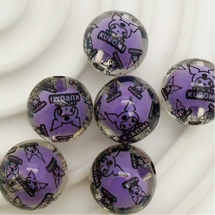 16mm Cute Cartoon Character Acrylic Sago Beads 50pcs 7