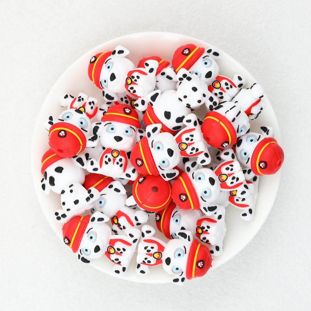 3D Paw Patrol Marshall Silicone Focal Beads 20Pcs  2