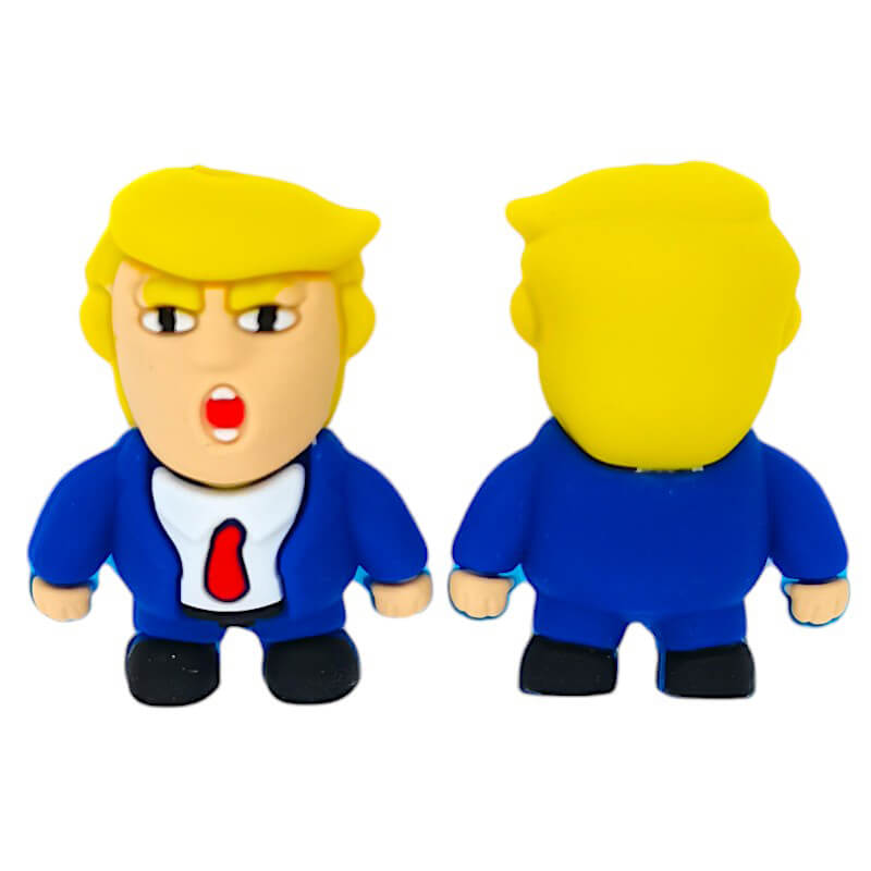 Silicone 3D Focal Beads Blue Suit Men Front View