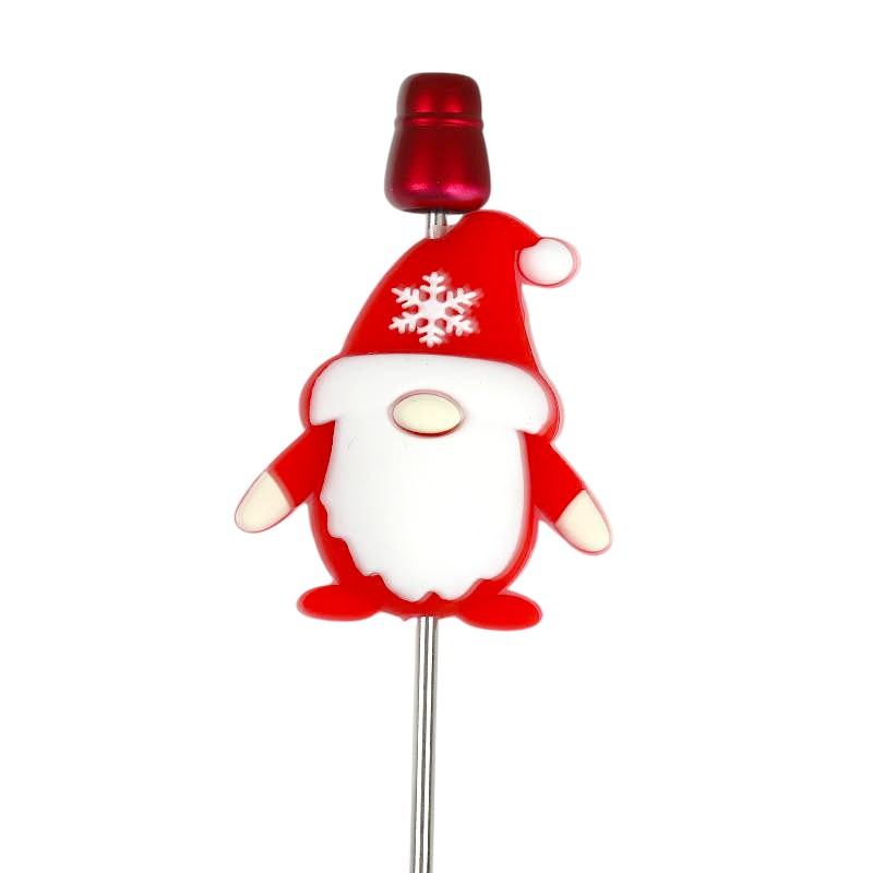 Silicone 3D Focal Beads Christmas Gnome Snowflake Hat Detail 20Pcs 2