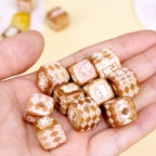 Coffee Colored Checkered Teddy Bear Square Acrylic Beads 14mm 10pcs 3