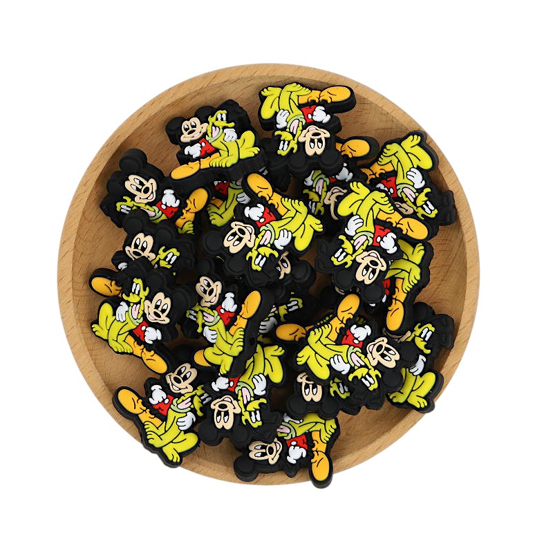 Silicone Focal Beads Disney Mickey Pluto Smiling Face 20pcs 3