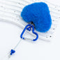 Beadable Metal Keychains With Heart Pom Poms