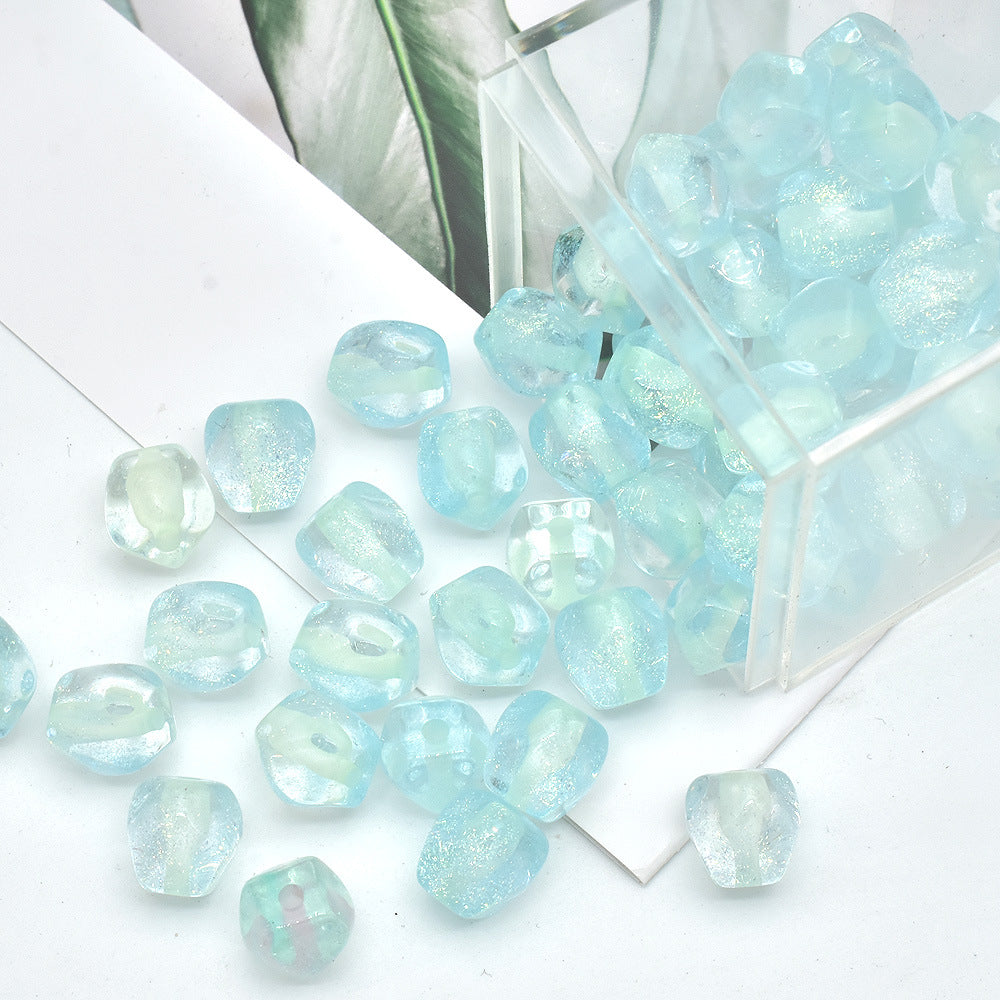 Resin Octagonal Faceted Candy Heart Beads 10mm Sparkling 100pcs 12
