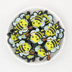 Cute Bee Wreath Silicone Focal Beads 20 pcs