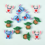 Silicone 3D Focal Beads Love Stitch Holding Heart with Yoda Robes 20pcs 5