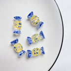 Hand Painted Wave Point Candy Acrylic Beads 14mm 5pcs 2