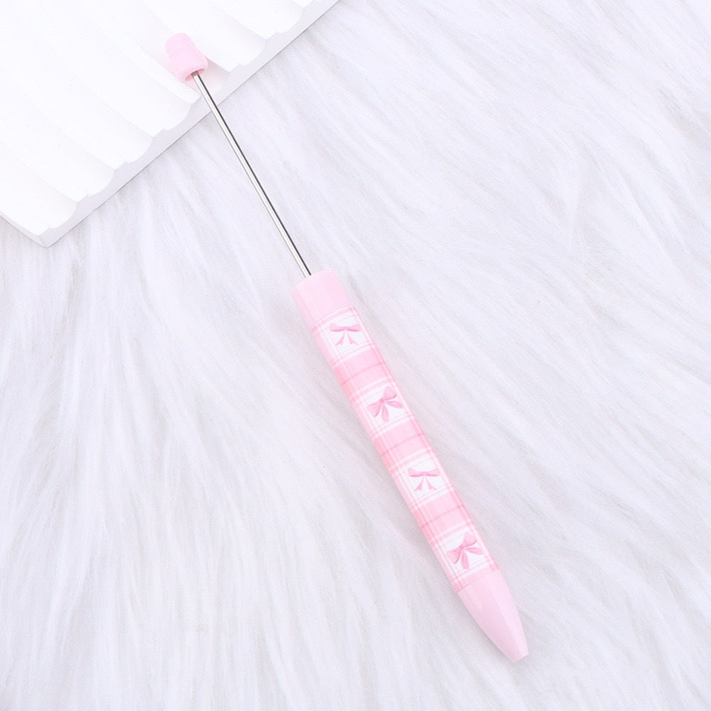 Beadable Long Pink Butterfly Pattern Ballpoint Pen for Crafting 5