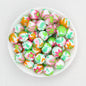 15mm Floral Pattern Silicone Beads Pastel Print 50pcs 6