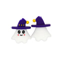 Silicone 3D Focal Beads Halloween Witch Ghost Purple Hat 20pcs