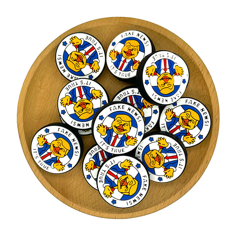 Silicone Focal Beads Fake News Trump Circle Badge Stars 20pcs 2