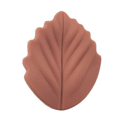 Colorful Leaf Silicone Beads Solid Color Matte Finish 20pcs 20