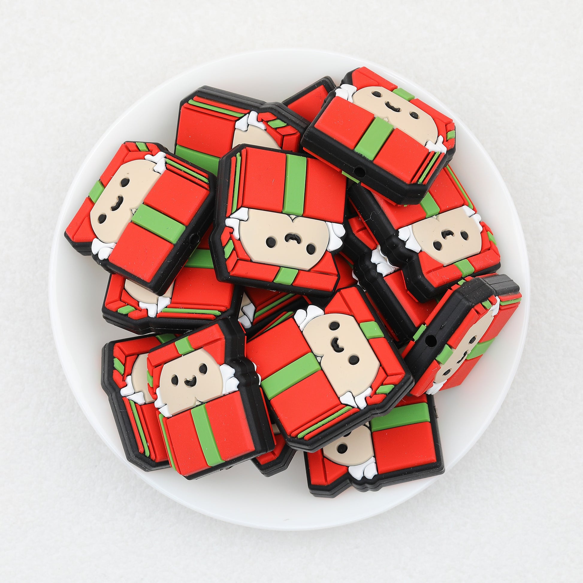 Gift Box Character Silicone Focal Beads 20 pcs 2