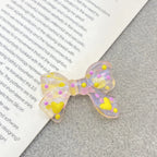 Hand Painted Bow Acrylic Beads 25-33mm Colorful Polka Dot 10pcs 2