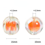 Dyed Core Round Acrylic Beads 15mm Translucent Multicolor 30pcs 2