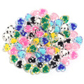 Dot Heart Acrylic Beads 12mm Colorful Centers 5pcs