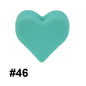 Colorful Pastel Mix Heart 14mm Silicone Beads Solid Color Matte Finish 50pcs 22