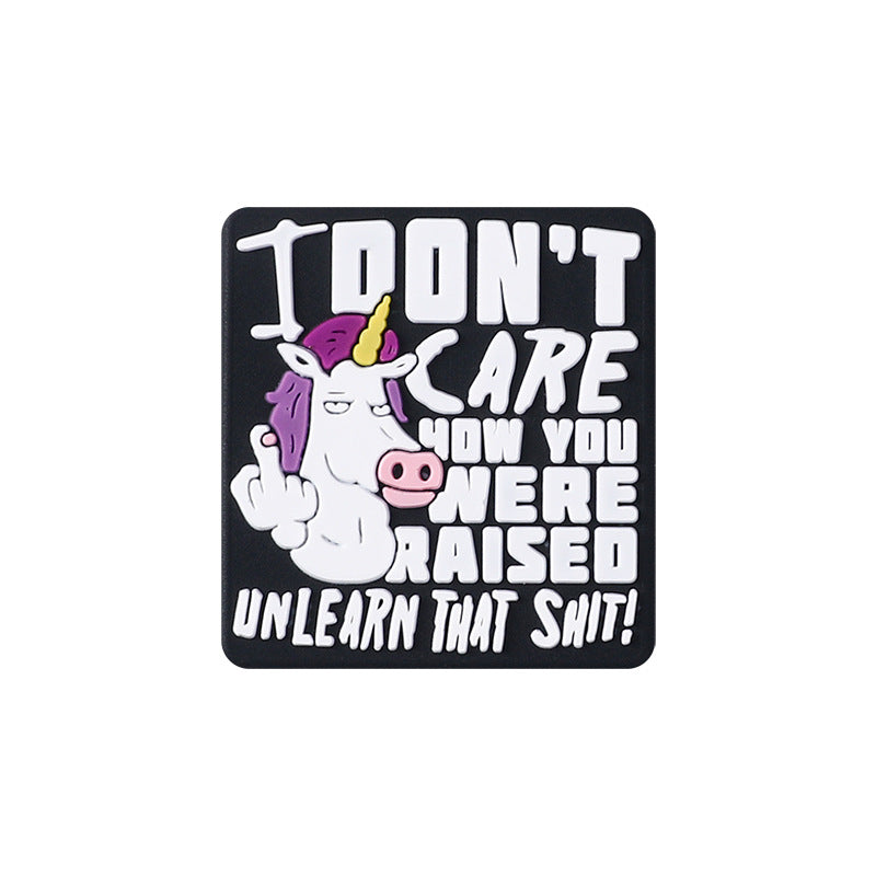 Silicone Focal Beads Unicorn Cheeky Gesture With Bold Text 20pcs