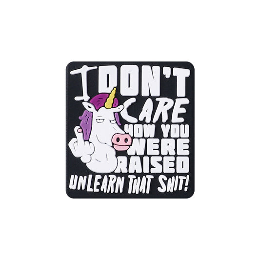 Silicone Focal Beads Unicorn Cheeky Gesture With Bold Text 20pcs