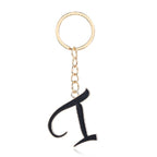 Metal Fashion Letter Keychain Black and Gold Script Design 13