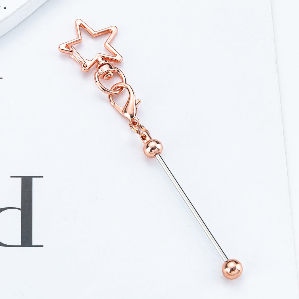 Beadable Metal Keychains Star-shaped