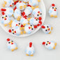 Cute 3D Chicken Silicone Focal Beads White Blue Yellow Red 20pcs
