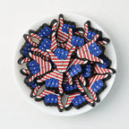 US Independence Day Hand Gesture Silicone Focal Beads 20pcs