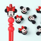 Silicone 3D Focal Beads Mickey Minnie Iconic Characters Vibrant Colors 6
