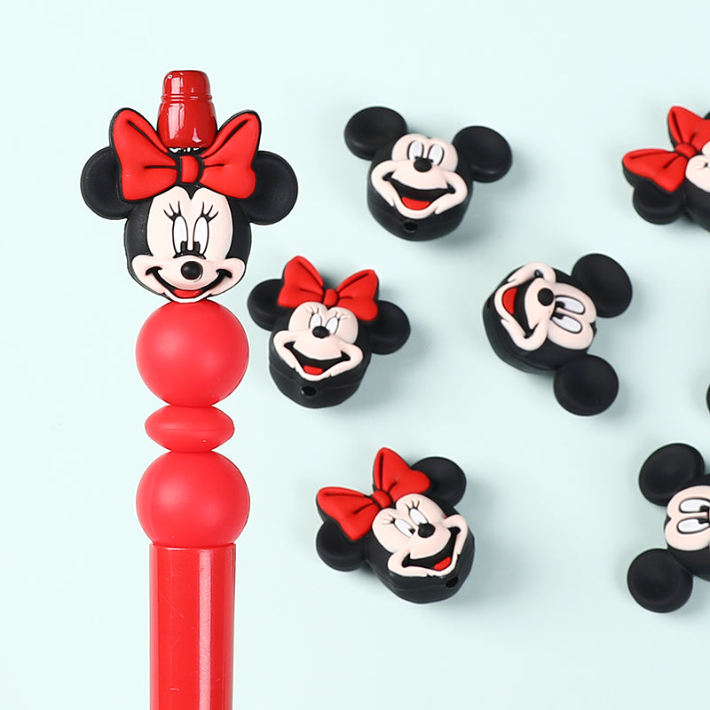 Silicone 3D Focal Beads Mickey Minnie Iconic Characters Vibrant Colors 6