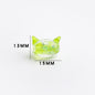 Cat Shaped 15mm Glass Beads Sparkling Reflective Surface 10pcs 7