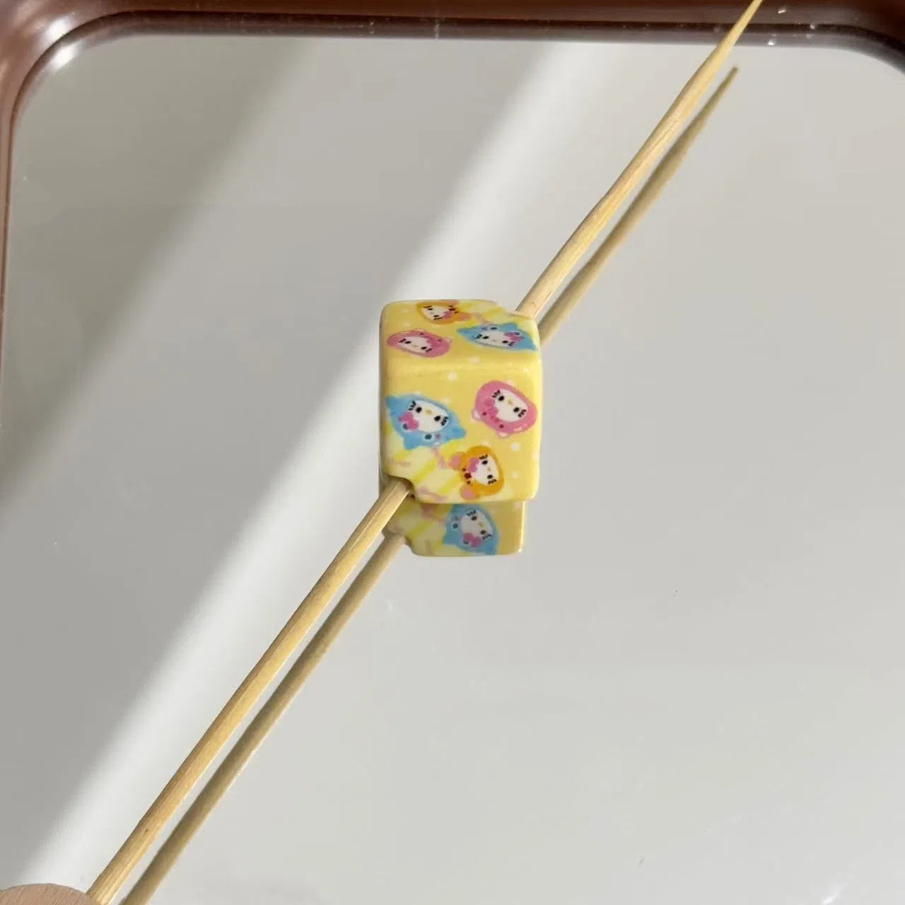 Hello Kitty Acrylic Square Beads 14mm Diagonal-hole Pastel 10pcs 2