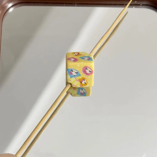Hello Kitty Acrylic Square Beads 14mm Diagonal-hole Pastel 10pcs 2