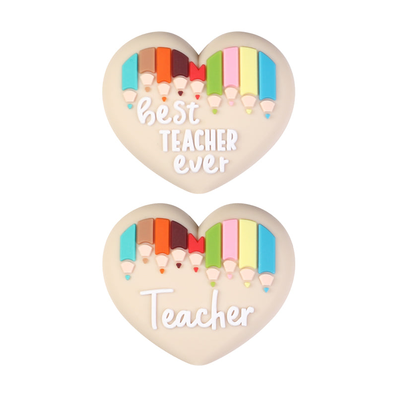 Silicone 3D Focal Beads Teacher Apple A+ Pencil 20pcs 10