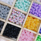 Bubblegum Round Rhinestone Beads 14mm Textured Shimmer 50pcs