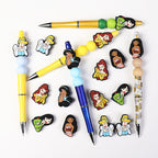 Silicone Focal Beads Disney Princess Front Facing Detailed Faces 20pcs 7