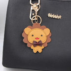 PU Leather Lion Keychain Cute Cartoon Animal Charm 2