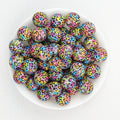15mm Leopard Print Pattern Silicone Round Beads 50pcs - Multicolor Leopard