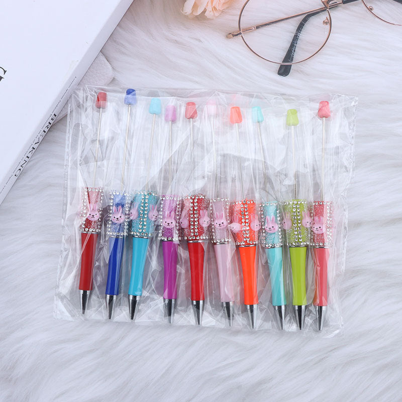 Beadable Pen with Cute Bunny and Rhinestone 6