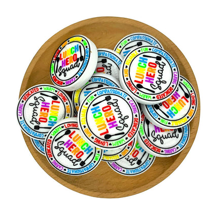 Silicone Focal Beads Lunch Hero Squad Rainbow Lettering Kitchen Icons 1 pcs 2
