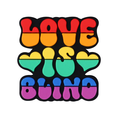 Silicone Focal Beads Rainbow Pride Bold Typography Hearts 20pcs 12