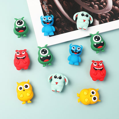 Silicone 3D Focal Beads Little Monster Bright Eyes Quirky Expressions 20pcs 6