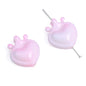 Heart Crown Acrylic Beads 17x19mm Glossy Pastel and Black 8pcs 7