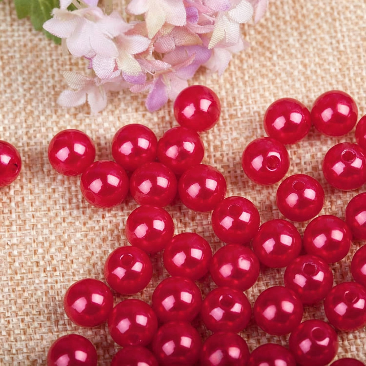 Round Faux Pearl ABS Plastic Beads Wholesale, Colorful Shiny Craft Colors, 6mm
