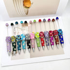 Beadable Pen with Butterfly and Rose Pearls Decorative Handle 