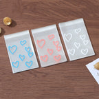 Self Adhesive OPP Bags Hollow Heart Pattern 8x10cm 200pcs