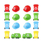 Silicone 3D Focal Beads Sanitation Red Cap Recycling Symbol 10