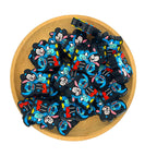Silicone Focal Beads Mickey With Stitch Wearing Hoodies 2