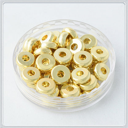 Brass Flat Spacer Beads 3-14mm Natural Color 100pcs 6