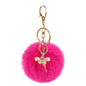 Pom Pom Keychain Alloy Ballet Girl Gold Tone with Rhinestones 14